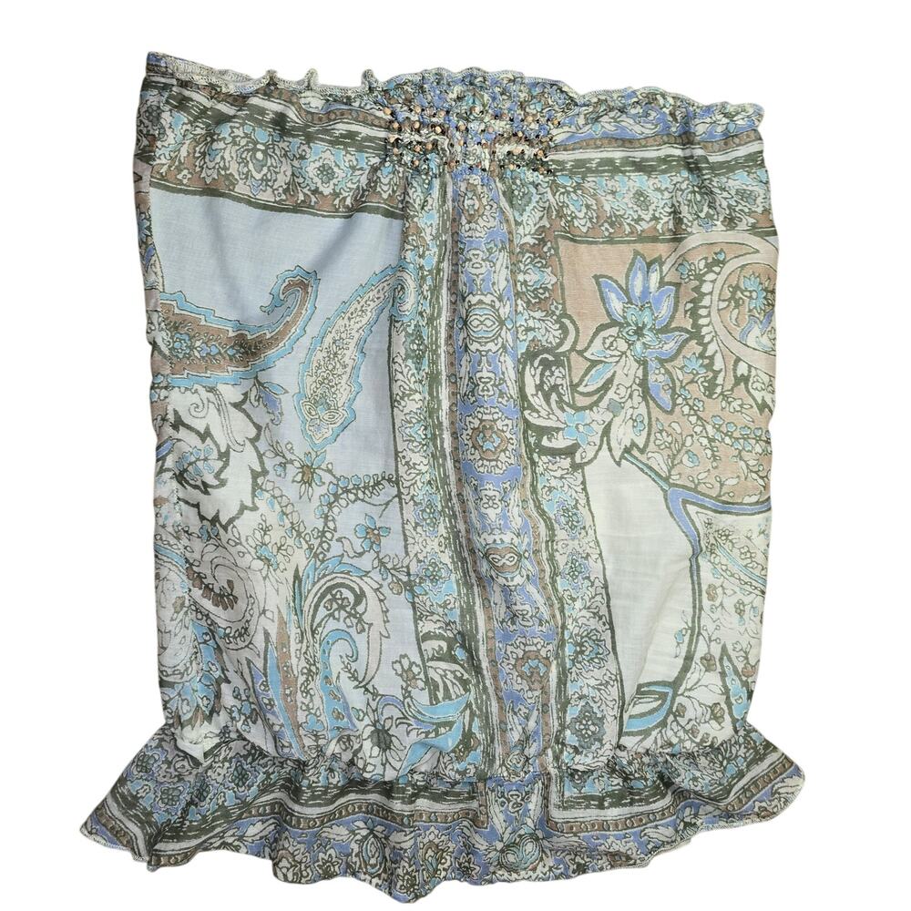 Y2k Boho Vanity Paisley Beaded Tube Top Green Size Small